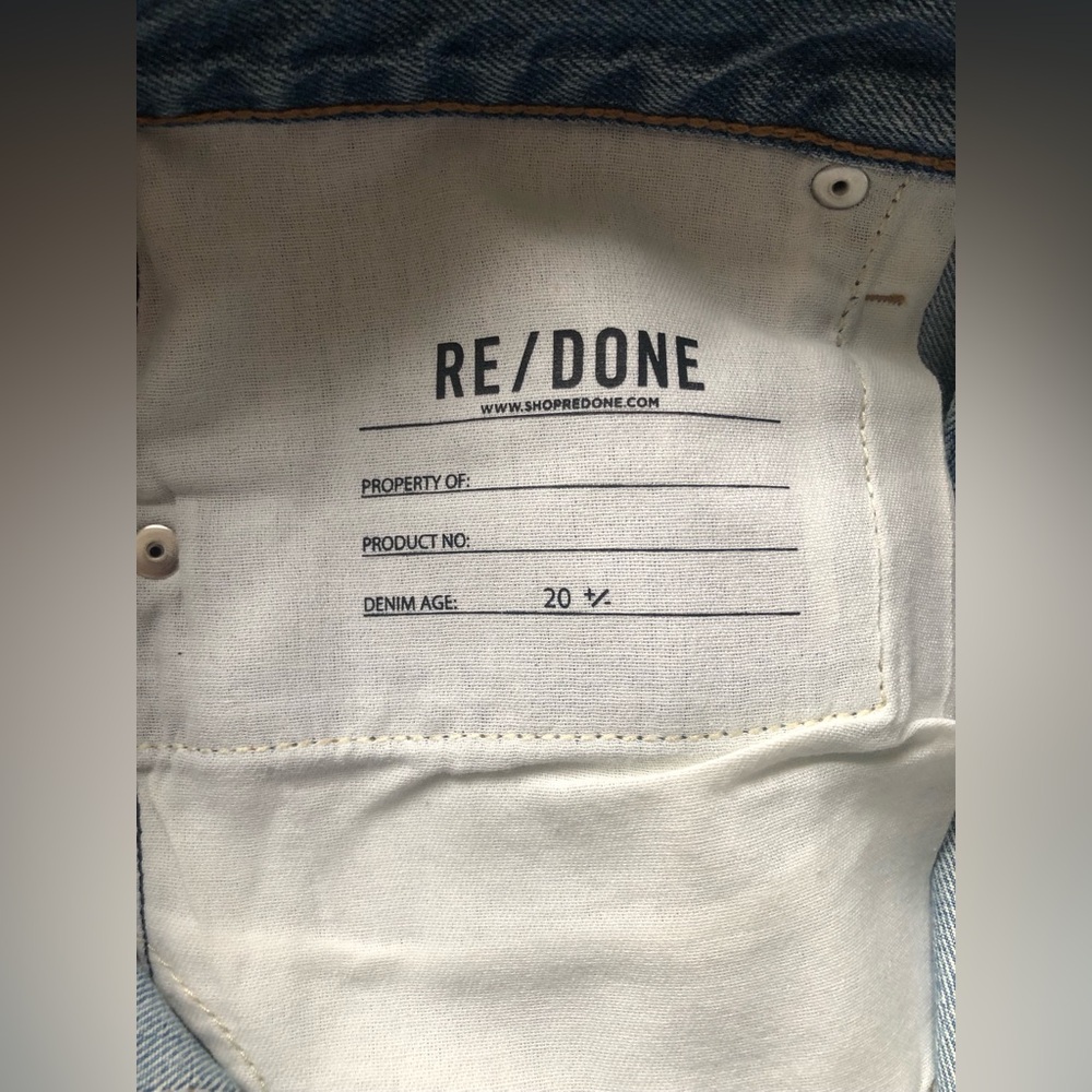 NEW REDONE 70S Ultra High Rise STOVE PIPE Women Blue Jeans Size 25 - Picture 12 of 16
